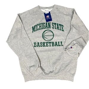 Champion Michigan State Basketball Crewneck Sweatshirt Mens Size Medium New MSU